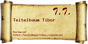 Teitelbaum Tibor névjegykártya